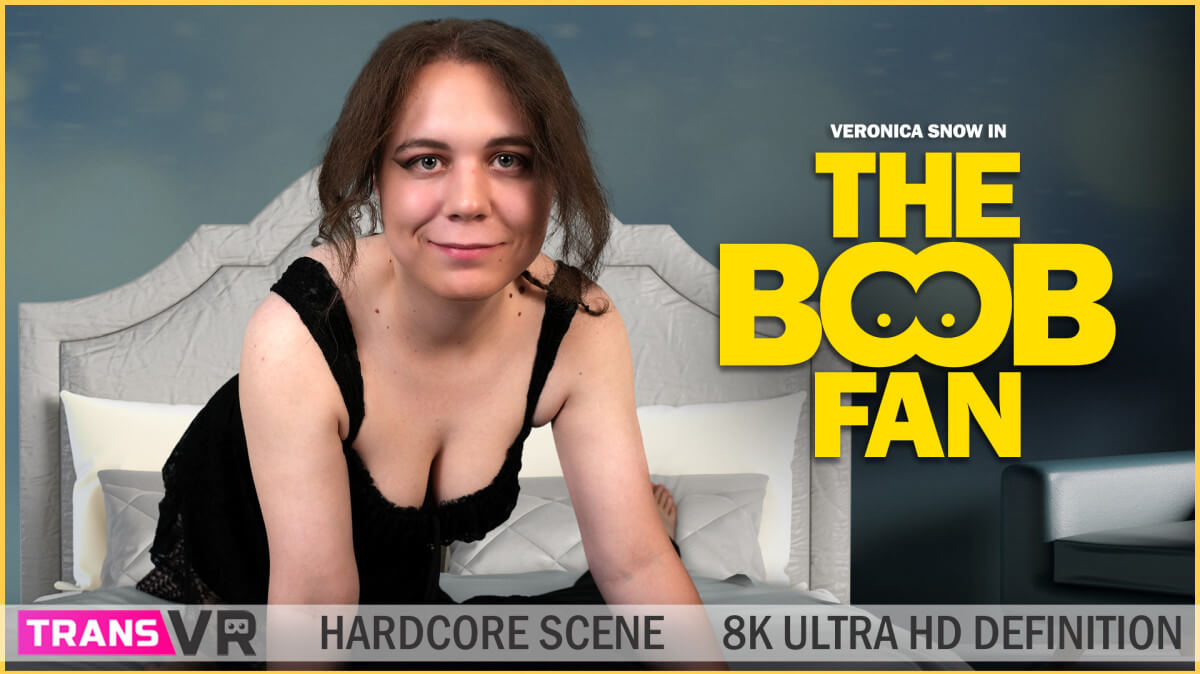 Veronica Snow in lingerie performs a POV blowjob and anal sex in a TransVR adult VR production featuring 8K resolution and passthrough visuals.
